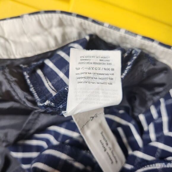 J. Crew Pants Womens 8 Martie Plaid Navy Blue & White Gingham Cropped Career - Picture 7 of 8